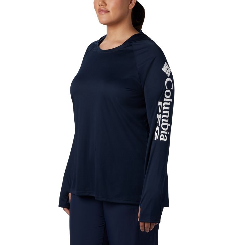 Columbia PFG Tidal Tee Hettegensere Dame Marineblå | Plus Size 63957K